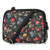 Zippy Triple Compartment Crossbody Bag - MultiSac Handbags - Women's Crossbody Bags - Multiple Pockets - Organizer Bags - Medium Crossbody Bag - Vegan Leather- Built in wallet with credit cart slots - Ambrosia Floral 