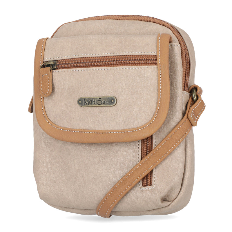 MultiSac Handbags - Women's Handbags - Organizer Bags - Vegan Leather Bags - Small Crossbody Bags - Micro Everest Crossbody Bag - Biscotti/Hazelnut
