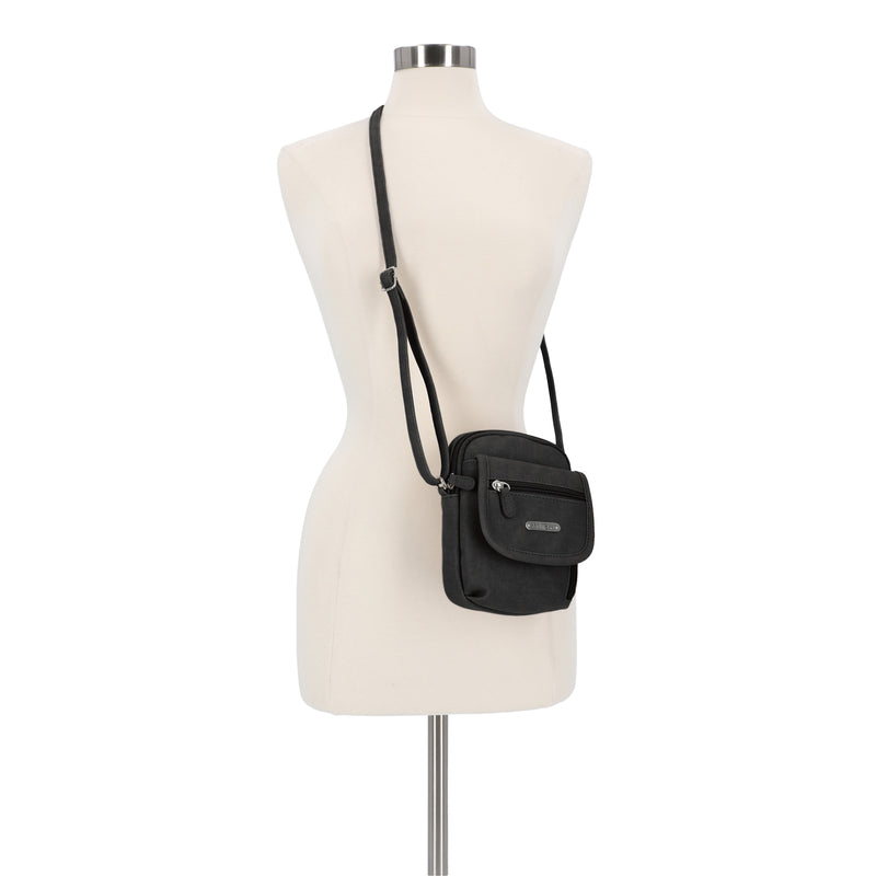MultiSac Handbags - Women's Handbags - Organizer Bags - Vegan Leather Bags - Small Crossbody Bags - Micro Everest Crossbody Bag - Black