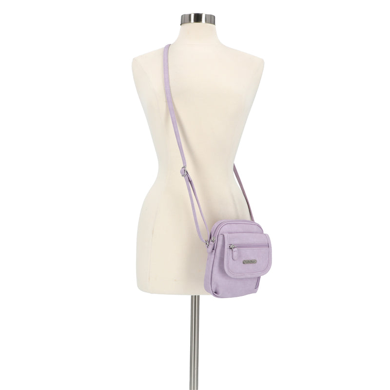 MultiSac Handbags - Women's Handbags - Organizer Bags - Vegan Leather Bags - Small Crossbody Bags - Micro Everest Crossbody Bag -  Lavender 