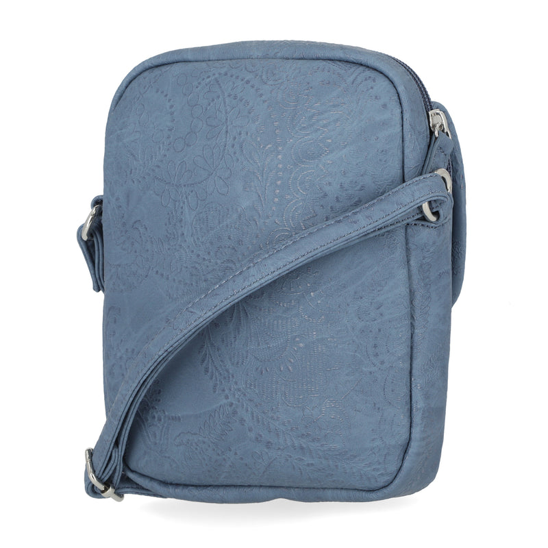 MultiSac Handbags - Women's Handbags - Organizer Bags - Vegan Leather Bags - Small Crossbody Bags - Micro Everest Crossbody Bag - Denim Stitched Floral 