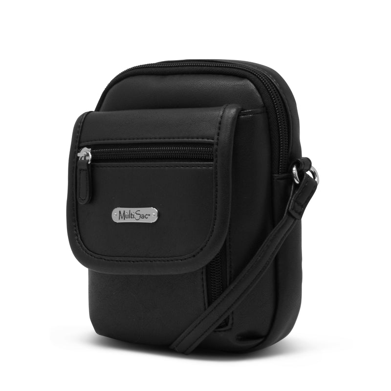 MultiSac Handbags - Women's Handbags - Organizer Bags - Vegan Leather Bags - Small Crossbody Bags - Micro Everest Crossbody Bag - Black