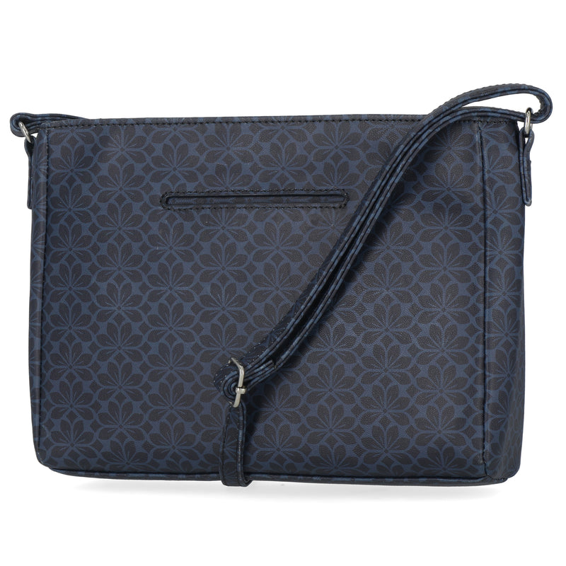 Navy blue patterned handbag with multiple pockets Multisac Handbag Geo Diamond 