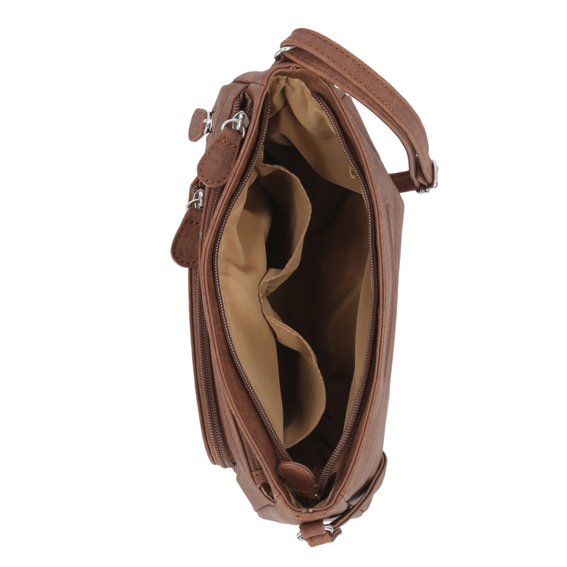 MultiSac Women's Summerville East West Crossbody Bag - Multiple Pockets, Adjustable Strap