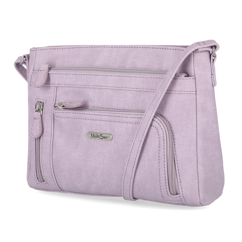 Summerville East West Crossbody Bag - MultiSac Handbags - Women's Crossbody Bags - Multiple Pockets - Organizer Bags - Medium Crossbody Bag - digital lavendar