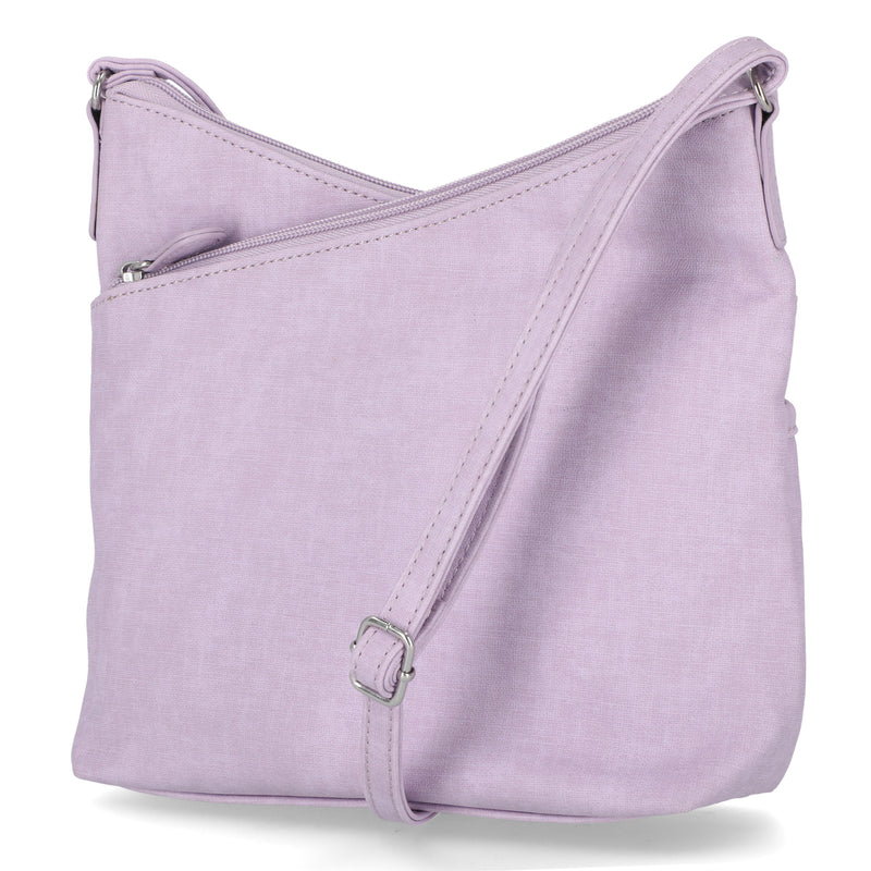 Vista Crossbody Bag - MultiSac Handbags - Women's Crossbody Bags - Multiple Pockets - Organizer Bags - Medium Crossbody Bag - Vegan Leather - Lavender 