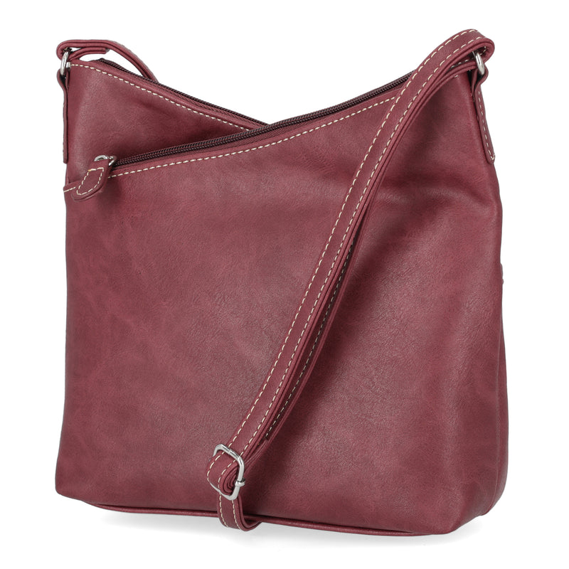 Vista Crossbody Bag - MultiSac Handbags - Women's Crossbody Bags - Multiple Pockets - Organizer Bags - Medium Crossbody Bag - Vegan Leather - Burgundy