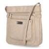 Easton Large Crossbody Bag - Women's Crossbody Bags - MultiSac Handbags - Organizer Bags - Multiple Pockets - Vegan Leather -  Biscotti