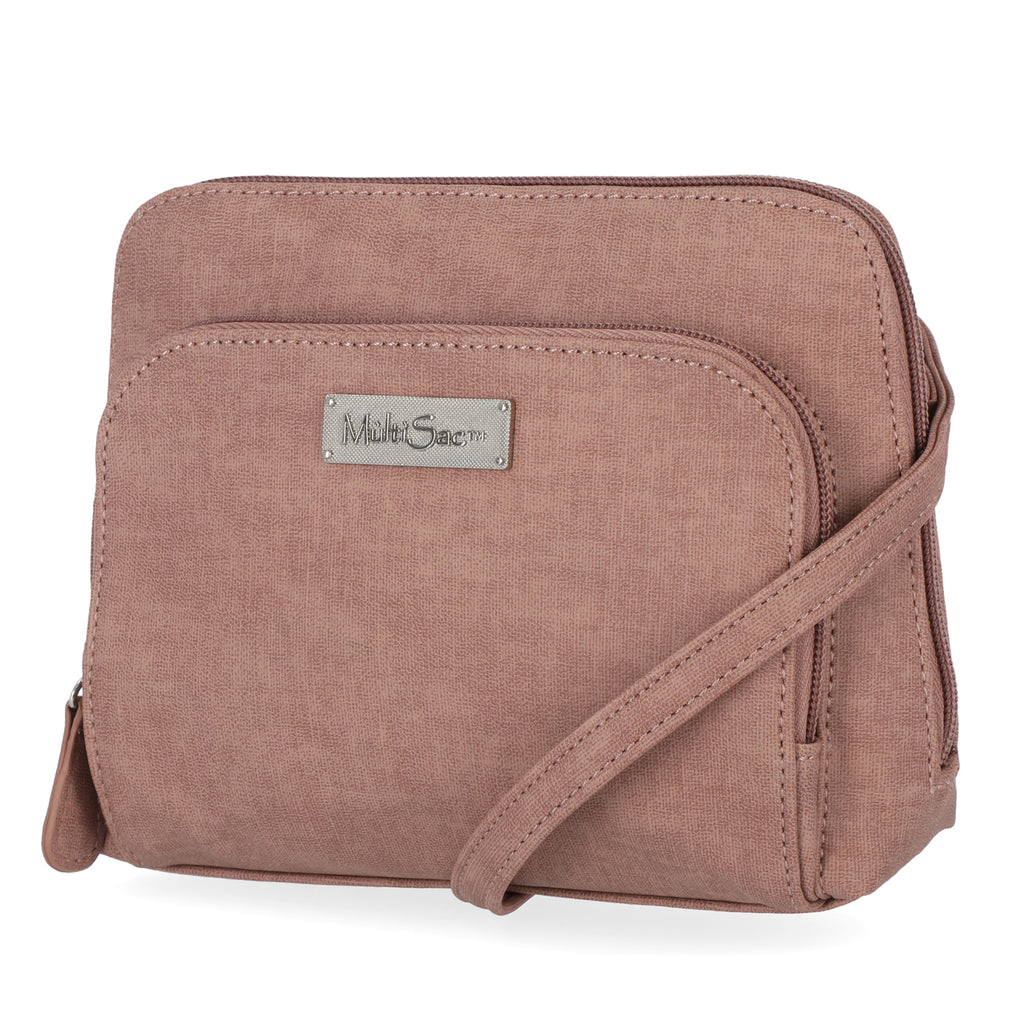 MultiSac Handbags - Women's Handbags - Organizer Bags - Vegan Leather Bags - Small Crossbody Bags -Davis Crossbody Bag - Dusty Rose