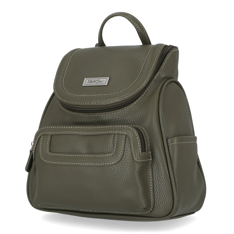 Major Backpack - Women's Backpacks - Organizer Backpacks - Vegan Leather Backpacks - Multiple Pockets and Compartments - Caper / Pecan