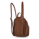 Adele Backpack - Women's Backpacks - MultiSac Handbags - Organizer Backpack - Cognac