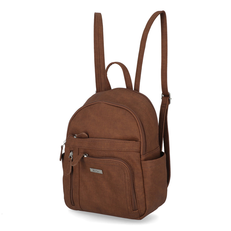 Adele Backpack - Women's Backpacks - MultiSac Handbags - Organizer Backpack - Cognac