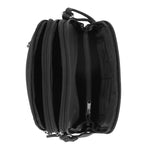 North South Zip Around Crossbody Bag - MultiSac Handbags - Women's Crossbody Bags - Multiple Pockets - Organizer Bags - Medium Crossbody Bag - Vegan Leather- Built in wallet with credit cart slots - Black - Washable Bags