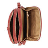North South Zip Around Crossbody Bag - MultiSac Handbags - Women's Crossbody Bags - Multiple Pockets - Organizer Bags - Medium Crossbody Bag - Vegan Leather- Built in wallet with credit cart slots - Spice