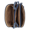 Zippy Triple Compartment Crossbody Bag - MultiSac Handbags - Women's Crossbody Bags - Multiple Pockets - Organizer Bags - Medium Crossbody Bag - Vegan Leather- Built in wallet with credit cart slots - Denim