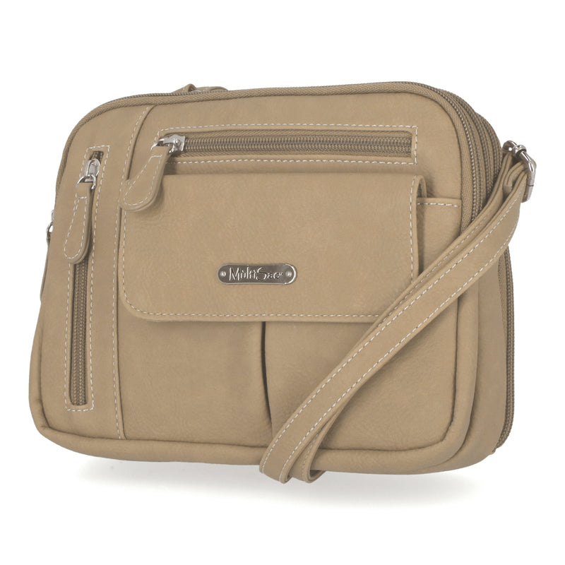 Crossbody Mini Bag Taupe Beige Faux Leather Shoulder Bag 