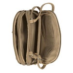 Zippy Triple Compartment Crossbody Bag - MultiSac Handbags - Women's Crossbody Bags - Multiple Pockets - Organizer Bags - Medium Crossbody Bag - Vegan Leather- Built in wallet with credit cart slots - Chino
