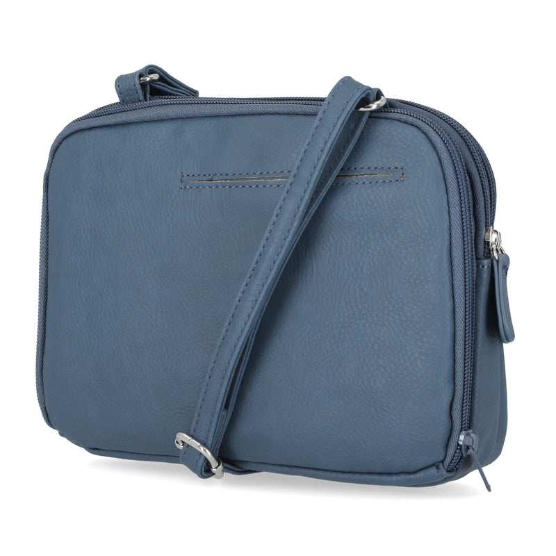 MULTISAC Crossbody Zip Multi Pockets Travel Shoulder Bag Red Nylon Purse