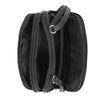 Zippy Triple Compartment Crossbody Bag - MultiSac Handbags - Women's Crossbody Bags - Multiple Pockets - Organizer Bags - Medium Crossbody Bag - Vegan Leather- Built in wallet with credit cart slots - Black
