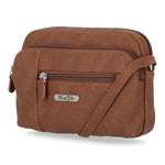 Mini Dynamic Crossbody Bag - Women's Crossbody Bags - MultiSac Handbags - Organizer Bags - Multiple Pockets - Cognac 