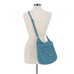 Large Hudson Crossbody Bag - Women's Crossbody Bags - Organizer Bags - Vegan Leather Bags -  Multiple Pockets and Compartments - Beach Glass Blue  Crossbody Bag