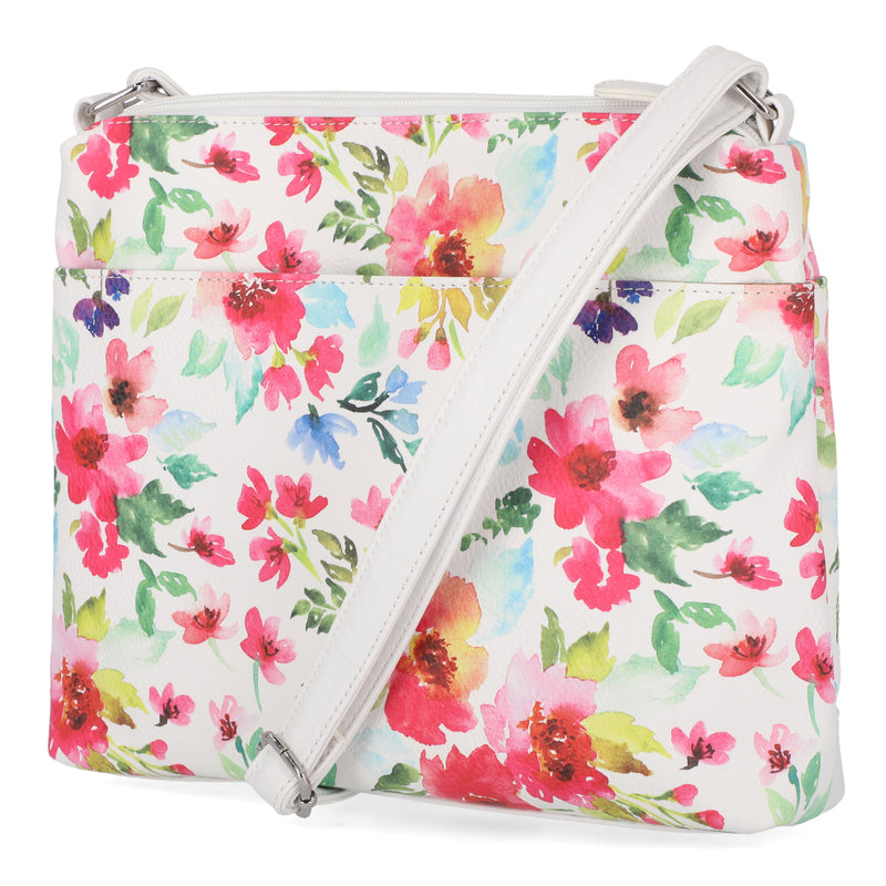 Large Laredo Crossbody Bag - Women's Crossbody Bags - Organizer Bags - Vegan Leather Bags - Multiple Pockets and Compartments - Calista Floral
