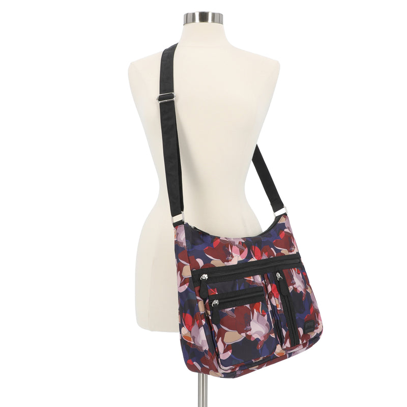 MultiSac Handbags - washable Women's Handbags - Organizer Bags - Vegan Leather Bags - Mansfield Hobo Bag - Modern Fleur - Shoulder Bags