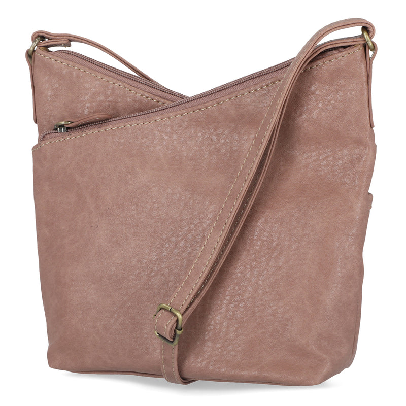 Vista Crossbody Bag - MultiSac Handbags - Women's Crossbody Bags - Multiple Pockets - Organizer Bags - Medium Crossbody Bag - Vegan Leather - Dusty Rose