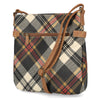 Easton Large Crossbody Bag - Women's Crossbody Bags - MultiSac Handbags - Organizer Bags - Multiple Pockets - Vigan Leather - Bexley Plaid / Camel