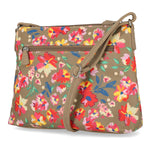 Evans Crossbody Bag - Women's Crossbody Bags - MultiSac Handbags - Organizer Bags - Multiple Pockets - Firework Floral / Wheat