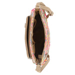 Evans Crossbody Bag - Women's Crossbody Bags - MultiSac Handbags - Organizer Bags - Multiple Pockets - Firework Floral / Wheat