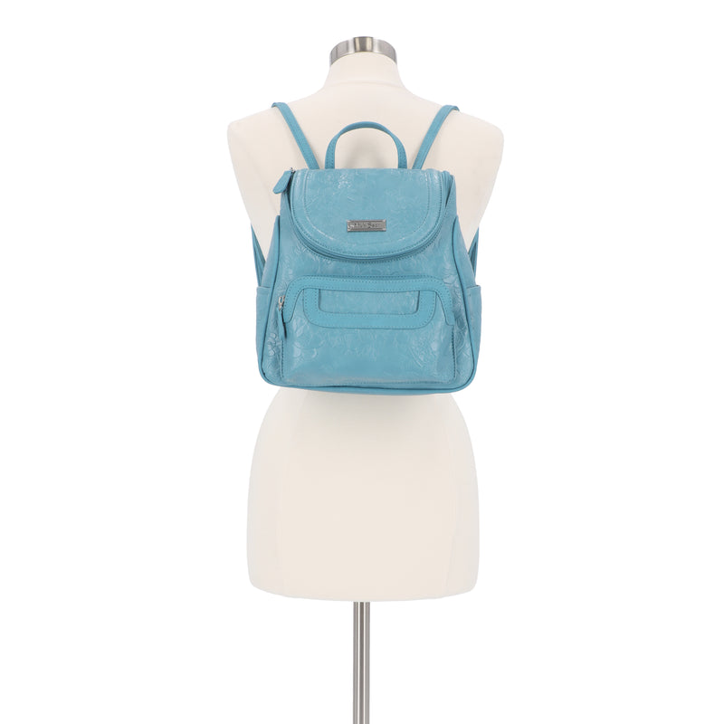 Major Backpack - Women's Backpacks - Organizer Backpacks - Vegan Leather Backpacks - Multiple Pockets and Compartments - Beach Glass Flowers