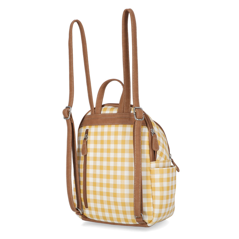 Adele Backpack - Women's Backpacks - MultiSac Handbags - Organizer Backpack - Gingham