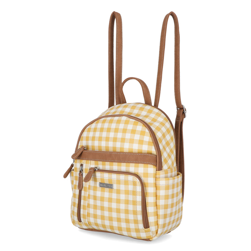 Adele Backpack - Women's Backpacks - MultiSac Handbags - Organizer Backpack - Gingham 