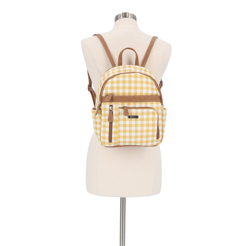 Adele Backpack - Women's Backpacks - MultiSac Handbags - Organizer Backpack - Gingham