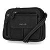 Zippy Triple Compartment Crossbody Bag - MultiSac Handbags - Women's Crossbody Bags - Multiple Pockets - Organizer Bags - Medium Crossbody Bag - Vegan Leather- Built in wallet with credit cart slots - Black - Washable Bags