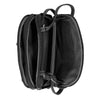 Zippy Triple Compartment Crossbody Bag - MultiSac Handbags - Women's Crossbody Bags - Multiple Pockets - Organizer Bags - Medium Crossbody Bag - Vegan Leather- Built in wallet with credit cart slots - Black - Washable Bags