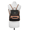 Major Backpack - Women's Backpacks - Organizer Backpacks - Vegan Leather Backpacks -  Multiple Pockets and Compartments - washable - Black / Cognac Backpack